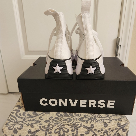 Run Star Hike Canvas Converse Platform W8 M6.5 White/Black/Gum NIB - Picture 5 of 7